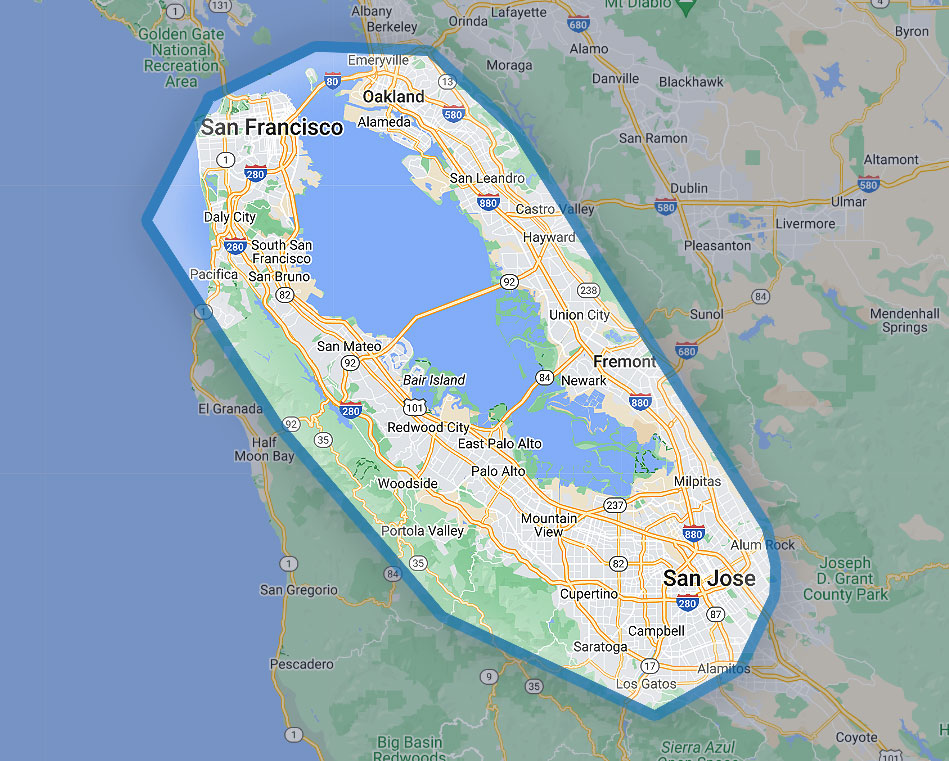 KITA Roofing Service Area Map